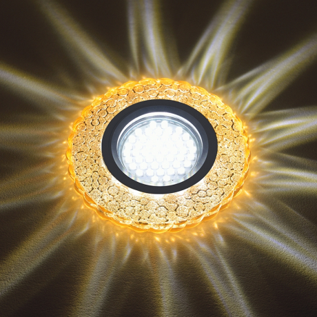 Встраиваемый светильник с LED подсветкой Fametto Luciole DLS-L140 Gu5.3 Glassy/Tea (UL-00003876) 