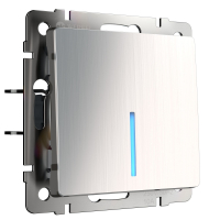 Выключатель одноклавишный проходной с подсветкой (глянцевый никель) Werkel W1112102