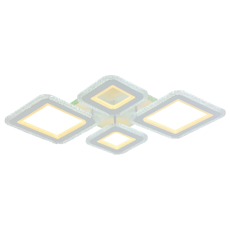 Светодиодная диммируемая люстра с ПДУ Profit Light 8085/2+2 WHT 169W+8W RGB 