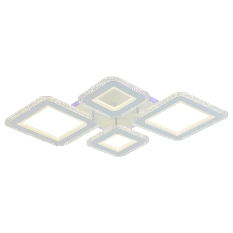 Светодиодная диммируемая люстра с ПДУ Profit Light 8085/2+2 WHT 169W+8W RGB 