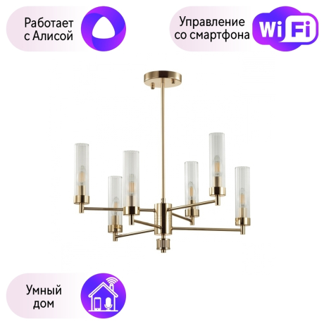Люстра на штанге Lumion Kamilla с поддержкой Алиса 5274/6C-A 