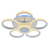 Витринный образец!  <373581> Светодиодная диммируемая люстра с ПДУ Profit Light 5883/5+1 WHT 102W+8W RGB