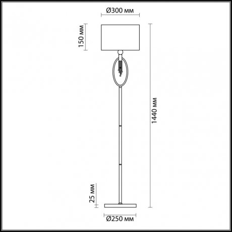 Торшер со светодиодной лампочкой E27, комплект от Lustrof. №258540-644056 