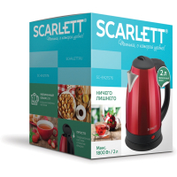 Чайник SCARLETT SC-EK21S76, 2 л, 1800 Вт, закрытый нагревательный элемент, сталь, красный (455448)