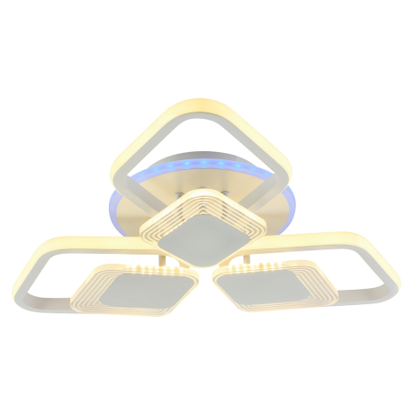 Светодиодная диммируемая люстра с ПДУ Profit Light 5893/3+3B WHT 108W+6,5W RGB 
