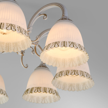 Люстра потолочная Eurosvet Campina 60107/8 белый с золотом a045773 