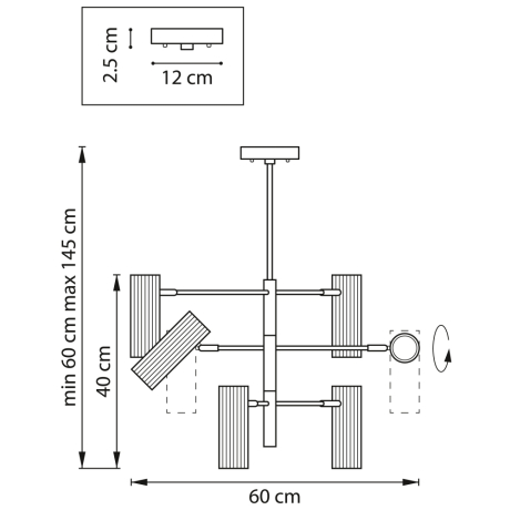 Люстра на штанге Lightstar с поддержкой Алисы, Roma 718263 