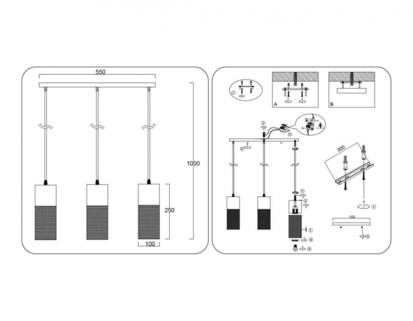 Подвесной светильник Ambrella Light TR TR8499 