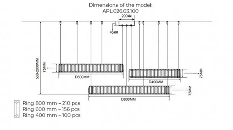 Подвесная светодиодная люстра Aployt Nicoletta APL.026.03.100 