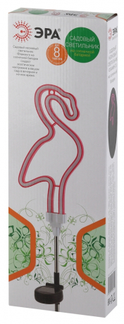 Садовый неоновый светильник Фламинго на солнечной батарее Эра ERASF012-30 (Б0044238)