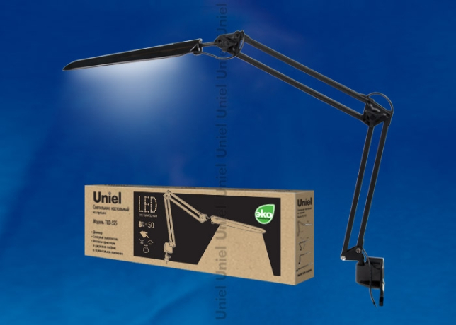 Настольная лампа на струбцине с диммером Uniel TLD-524 Black/LED/500Lm/4500K/Dimmer (10608) 