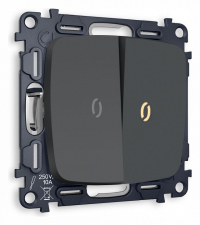 Выключатель двухклавишный с подсветкой без рамки Ambrella Volt OMEGA MO904010