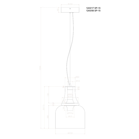 Подвесной светильник Divinare Volturn 1243/06 SP-15 
