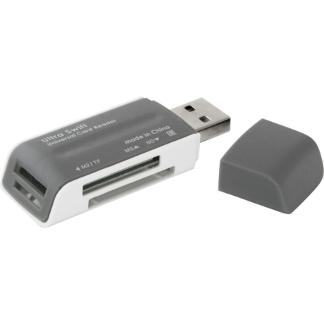 Нарушена упаковка! <217303> Картридер DEFENDER Ultra Swift, USB 2.0, порты SD, MMC, TF, M2, XD, MS, 83260 (512029)