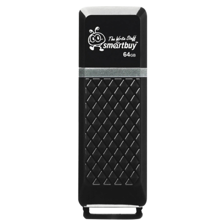 Нарушена упаковка! <217778> Флеш-диск 64GB SMARTBUY Quartz USB 2.0, черный, SB64GBQZ-K (513055)