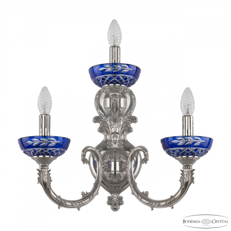 Бра Bohemia Ivele Crystal 7109B16/2+1/210 Ni P Clear-Blue/H-1J 