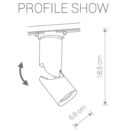Однофазный LED светильник 12W 4000К для трека Nowodvorski Profile Show (9423) 