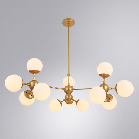 Люстра на штанге с лампочками Arte lamp A1664SP-12GO+Lamps 
