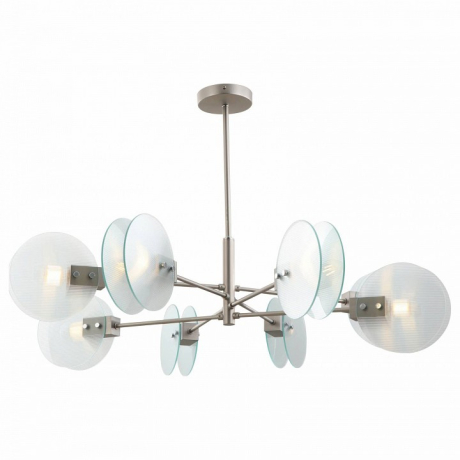 Люстра на штанге iLamp Panorama 15598-8 SN+CL 