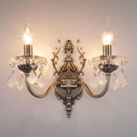 Бра с хрусталем Eurosvet 3281/2 античная бронза/прозрачный хрусталь Strotskis