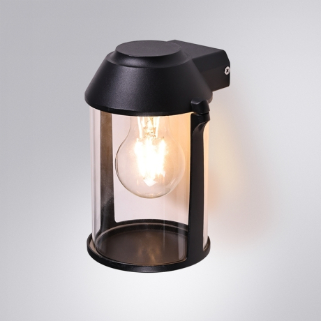 Уличный настенный светильник с лампочкой Arte lamp A8306AL-1BK+Lamps
