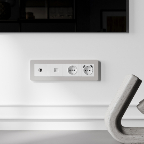 Рамка на 4 поста Split (дымчатый/белый, soft-touch) W0043067 Werkel (a067264) 