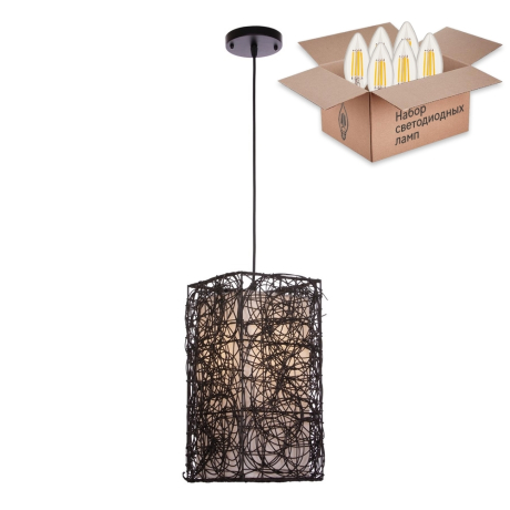 Подвесной светильник с лампочкой Velante 576-726-01+Lamps E27 Свеча 