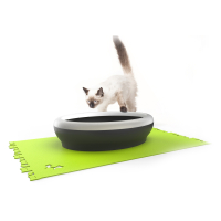 United Pets туалет-лоток "Vicci-Cat" с совком+подставкой в комплекте, 53х40х16/13х10х26 черный
