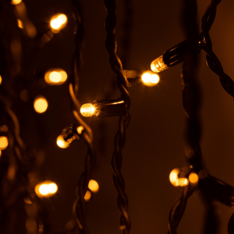 2*0,7м. Гирлянда бахрома желтый Эра ERAPS-BZ1 100LED IP65 (Б0060545)