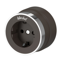 Розетка с заземлением (мокко матовый/хром) Vintage Werkel W5871052