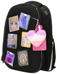 Нарушена упаковка!  <712395> Рюкзак Schoolformat ERGONOMIC LIGHT КОМИКС АНИМЕ 21 л черн. 38х29х19 жестк. каркас 2 отд. молния держатель для карточек брелок кармашки РЮКЖКМБ-КА (247696)