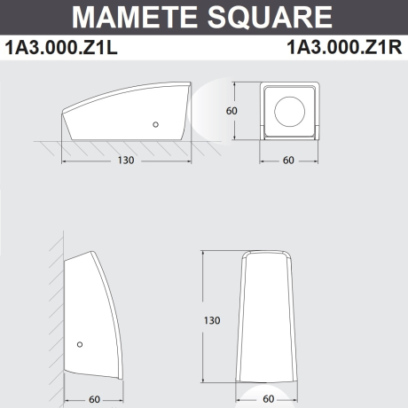 Фасадный светильник Fumagalli MAMETE SQUARE  1A3.000.000.AXZ1L