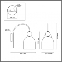 Бра со светодиодной лампочкой E27, комплект от Lustrof. №294412-642529
