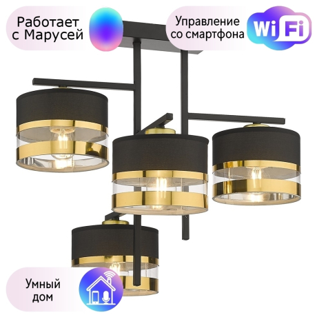 Потолочная люстра Velante с поддержкой Маруся 294-307-04-М 