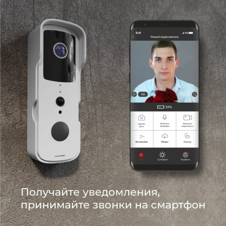 Умный видеозвонок белый Elektrostandard 76105/00 (a059339)