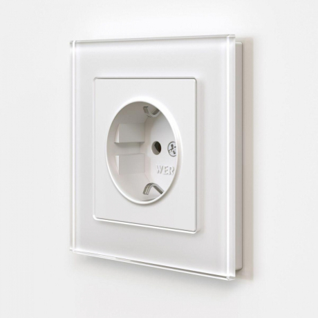 Розетка с заземлением и шторками (белый матовый) Werkel W1171161