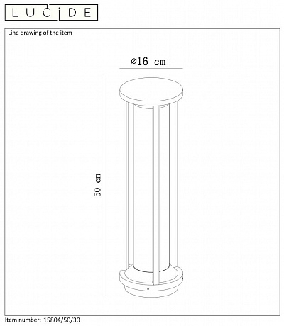 Уличный светильник Lucide Cadix 15804/50/30