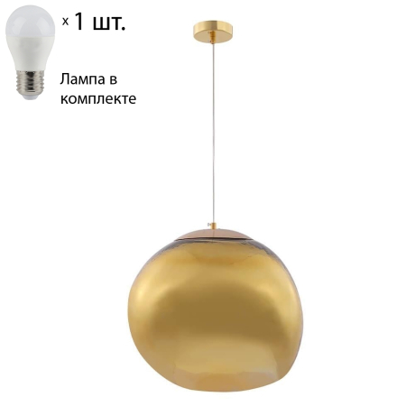 Подвесной светильник с лампочкой CRYSTAL LUX Malaga SP1 D360 Gold+Lamps 