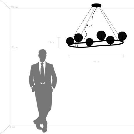 Люстра подвесная с Led лампочками в комплекте Lightstar 815263+Lamps 
