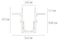 1м. Магнитный встраиваемый шинопровод Arte Lamp Linea-accessories A470106