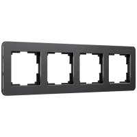 Рамка на 4 поста Platinum (черный алюминий) Werkel W0042608