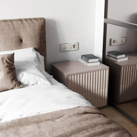 Розетка с заземлением, шторками и USBх2 (айвори матовый) W1171562 Werkel 