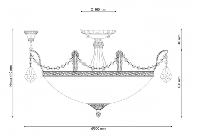Потолочный светильник Lucia Tucci Barletta 181.8 D620 Coffe Gold 
