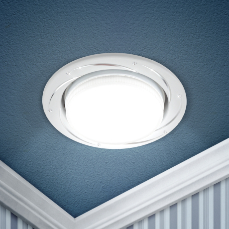 Нарушена упаковка!  <290813> KL 77 AL/WH /1 Светильник ЭРА под лампу Gx53,220V, 13W, серебро/белый (50/1000) Б0048963