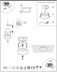 Комплект 5шт. Встраиваемый светильник Arte Lamp Helm A2869PL-1BK-5