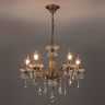 Подвесная люстра Eurosvet 3281/5 античная бронза/прозрачный хрусталь Strotskis 