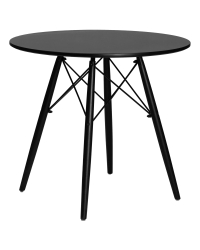Стол обеденный DOBRIN CHELSEA`80 BLACK (столешница черная, основание черное) (D0000000000000011877)