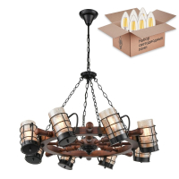 Подвесная люстра с лампочками Velante 561-703-08+Lamps E27 Свеча