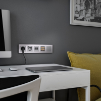 Розетка двойная Ethernet RJ-45  (серебряный) Werkel W1181106