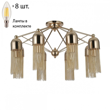 Потолочная люстра с лампочками Favourite Zaria 2739-8P+Lamps E14 Свеча 